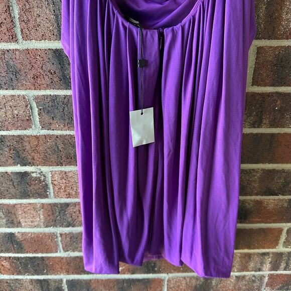 Sz 4 BCBG MaxAzria Y2K NWT Deadstock Purple Bubble Hem Dress Rhinestone 00s Glam - Picture 7 of 8